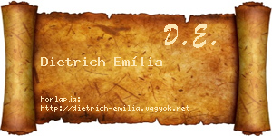 Dietrich Emília névjegykártya
